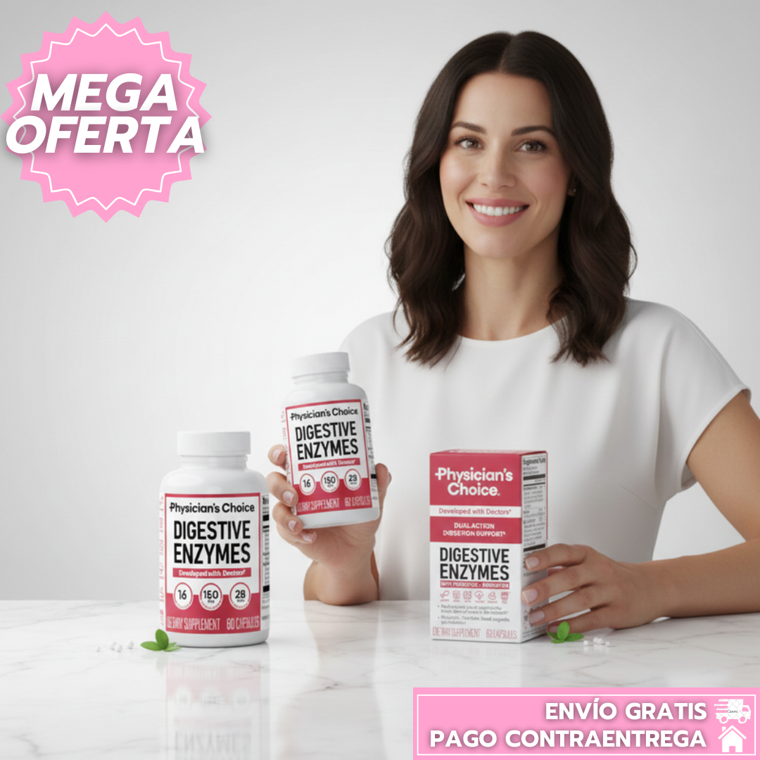 Digestive enzymes Physicians Choice: Cápsulas de enzimas digestivas para una digestión más ligera y equilibrada