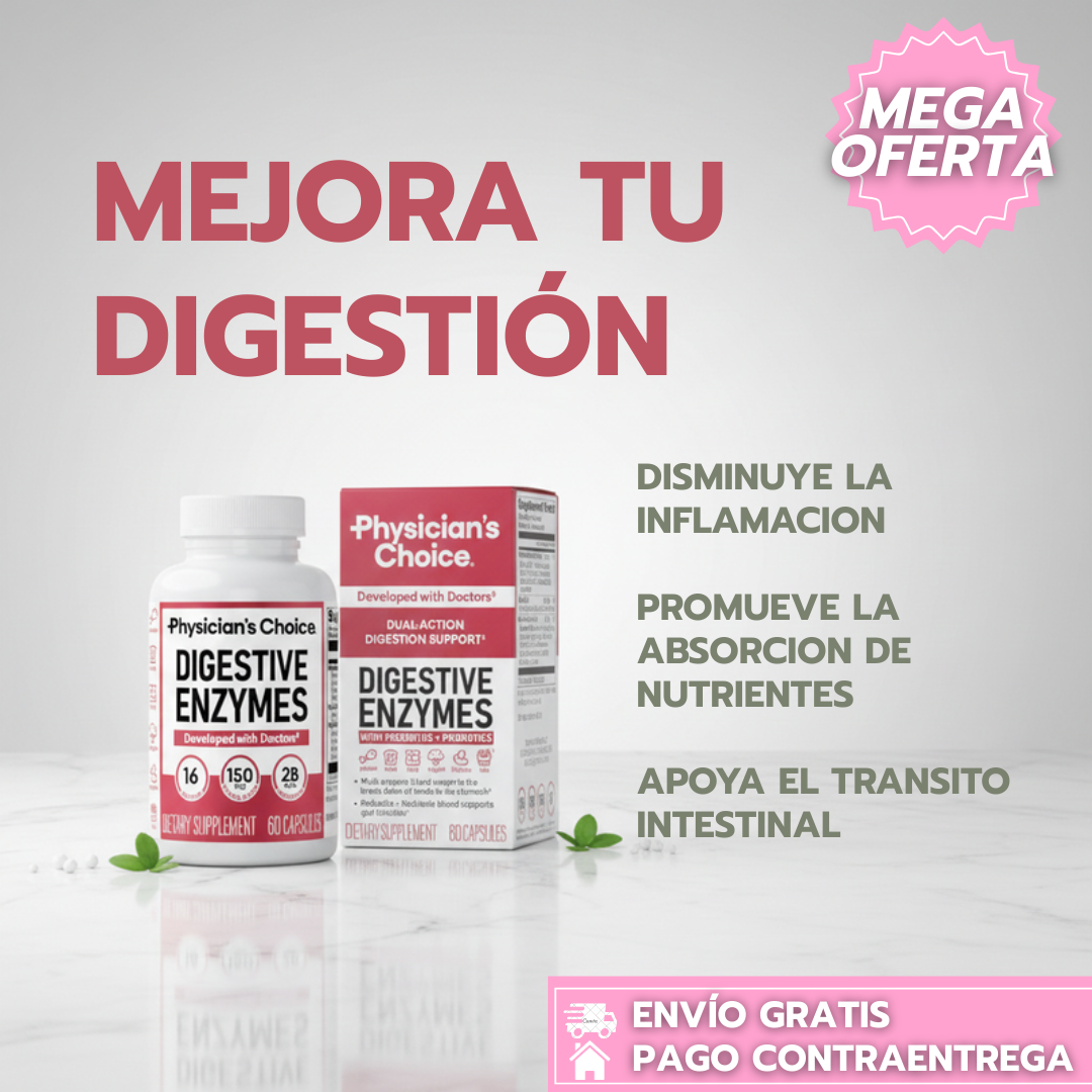 Digestive enzymes Physicians Choice: Cápsulas de enzimas digestivas para una digestión más ligera y equilibrada