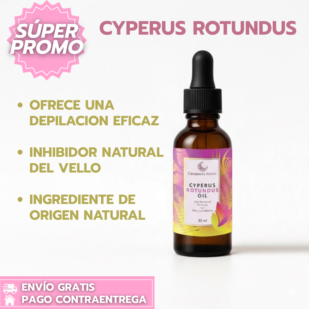 Cyperus Rotundus Oil™: Aceite Post Depilación que Reduce el Crecimiento del Vello y Suaviza la Piel con Efecto Prolongado